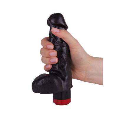 Чёрный фаллический вибромассажёр - 17,8 см. Чёрный фаллический вибромассажёр - 17,8 см.