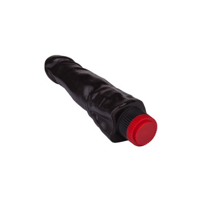 Чёрный вибромассажер с широким основанием - 18,8 см. Чёрный вибромассажер с широким основанием - 18,8 см.