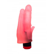 Двойной анально-вагинальный вибромассажёр с лепестками - 17 см.