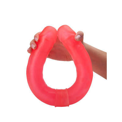 Розовый двусторонний гелевый фаллоимитатор - 44 см. Розовый двусторонний гелевый фаллоимитатор - 44 см.