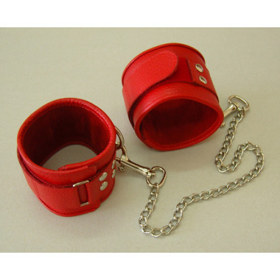 Красные кожаные оковы на липучках Красные кожаные оковы на липучках