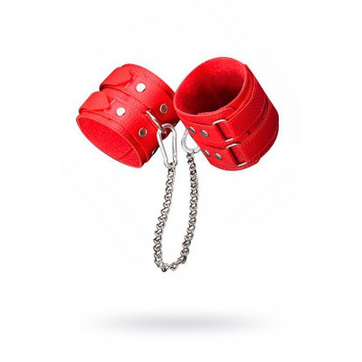 Кожаные красные оковы с цепочкой Кожаные красные оковы с цепочкой