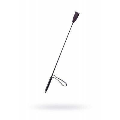 Чёрный стек с кожаной ручкой - 58 см. Чёрный стек с кожаной ручкой - 58 см.