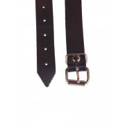 Чёрный кожаный кляп на регулируемых ремешках