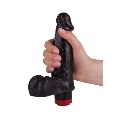 Чёрный виброфаллос со встроенным пультом - 16,5 см. Чёрный виброфаллос со встроенным пультом - 16,5 см.