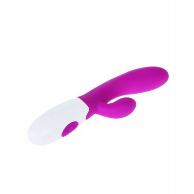 Лиловый вибратор со стимулятором клитора Alvis - 20,5 см. Лиловый вибратор со стимулятором клитора Alvis - 20,5 см.