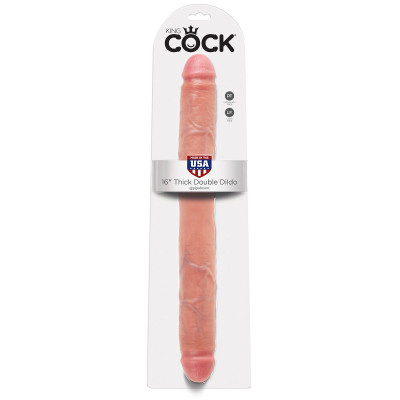 Телесный двусторонний фаллоимитатор 16 Thick Double Dildo - 40,6 см. Телесный двусторонний фаллоимитатор 16 Thick Double Dildo - 40,6 см.