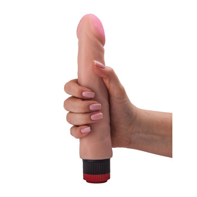 Реалистик-вибромассажер телесного цвета - 22,7 см. Реалистик-вибромассажер телесного цвета - 22,7 см.