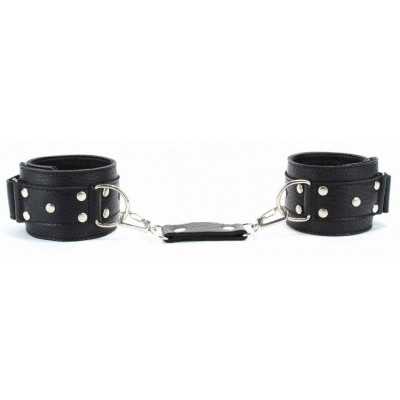 Черные кожаные оковы на липучке Черные кожаные оковы на липучке