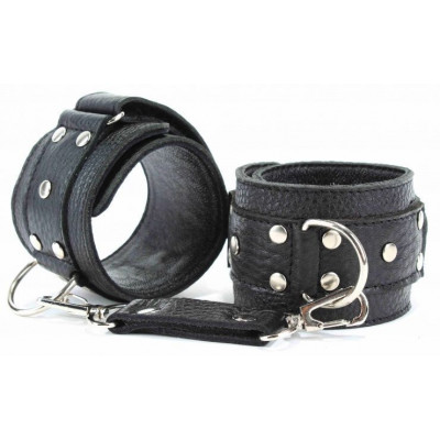 Черные кожаные оковы на липучке Черные кожаные оковы на липучке