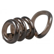 Дымчатая стимулирующая насадка на пенис из 4 колец - 6,5 см.