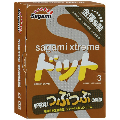 Презервативы Sagami Xtreme Feel Up с точечной текстурой и линиями прилегания - 3 шт. Презервативы Sagami Xtreme Feel Up с точечной текстурой и линиями прилегания - 3 шт.