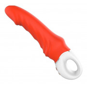 Оранжевый вибромассажер Real Pleasure - 23,1 см.