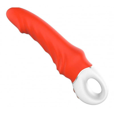 Оранжевый вибромассажер Real Pleasure - 23,1 см. Оранжевый вибромассажер Real Pleasure - 23,1 см.