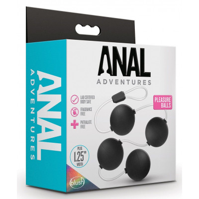 Черные анальные шарики Pleasure Balls - 38,1 см. Черные анальные шарики Pleasure Balls - 38,1 см.