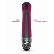 Черный вибратор с функцией электростимуляции Right on Ron - 17 см.