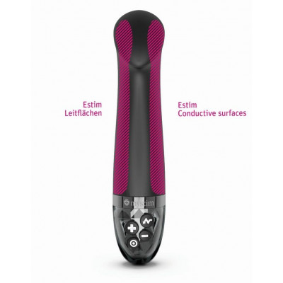 Черный вибратор с функцией электростимуляции Right on Ron - 17 см. Черный вибратор с функцией электростимуляции Right on Ron - 17 см.