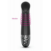 Черный вибратор с функцией электростимуляции Right on Ron - 17 см.