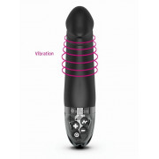 Черный вибратор с электростимуляцией Real Deal Neal - 16,5 см.