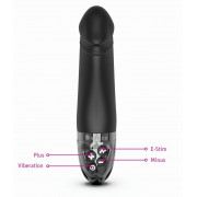 Черный вибратор с электростимуляцией Real Deal Neal - 16,5 см.