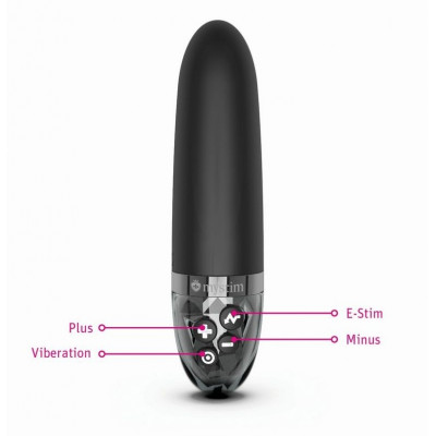 Черный вибратор с электростимуляцией Sleak Freak - 14 см. Черный вибратор с электростимуляцией Sleak Freak - 14 см.