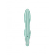 Зеленый вибратор-кролик Satisfyer Air Pump Bunny 5+ с функцией расширения - 20,4 см.