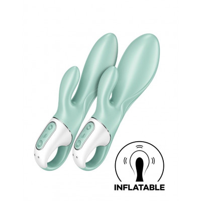 Зеленый вибратор-кролик Satisfyer Air Pump Bunny 5+ с функцией расширения - 20,4 см. Зеленый вибратор-кролик Satisfyer Air Pump Bunny 5+ с функцией расширения - 20,4 см.