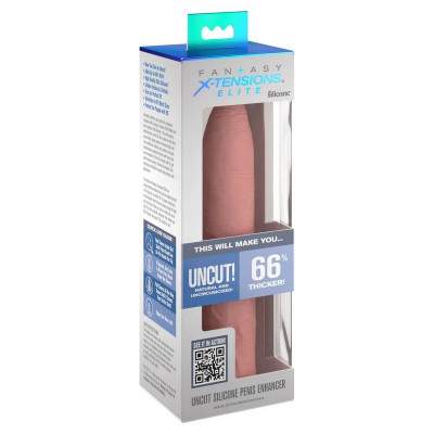 Телесная насадка-удлинитель Uncut Silicone Penis Enhancer - 17,8 см. Телесная насадка-удлинитель Uncut Silicone Penis Enhancer - 17,8 см.