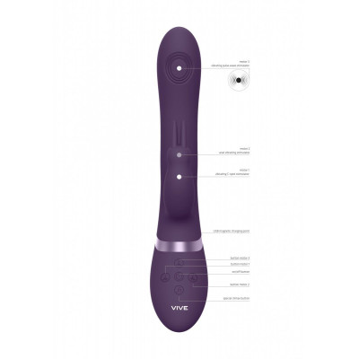 Фиолетовый анально-вагинальный вибромассажер Rini - 22,3 см. Фиолетовый анально-вагинальный вибромассажер Rini - 22,3 см.