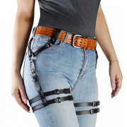 Черные гартеры Афина под ремень