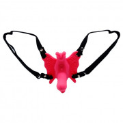 Стимулятор клитора бабочка на ремешках с вибрацией