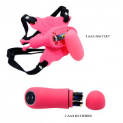 Стимулятор клитора бабочка на ремешках с вибрацией