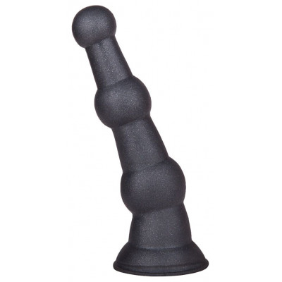 Анальная пробка платинового цвета с изгибом - 15 см. Анальная пробка платинового цвета с изгибом - 15 см.