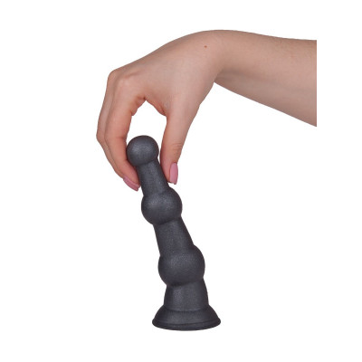 Анальная пробка платинового цвета с изгибом - 15 см. Анальная пробка платинового цвета с изгибом - 15 см.