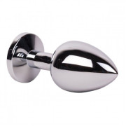 Большой стальной плаг с розовым кристаллом Pink Bubble Gum - 9,5 см.