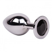 Большой стальной плаг с черным кристаллом Black Rave - 9,5 см.