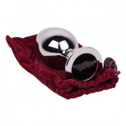 Большой стальной плаг с черным кристаллом Black Rave - 9,5 см.