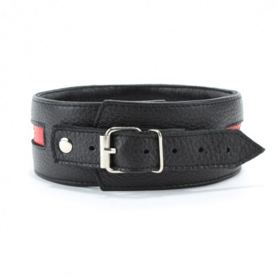 Черно-красный ошейник на пряжке Черно-красный ошейник на пряжке