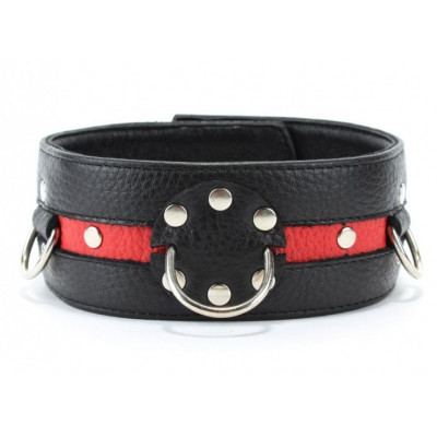 Черно-красный ошейник на пряжке Черно-красный ошейник на пряжке