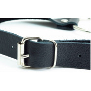 Черный кожаный кляп с кольцом