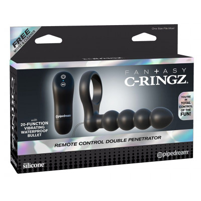 Эрекционное кольцо с анальным вибратором и пультом ДУ Эрекционное кольцо с анальным вибратором и пультом ДУ