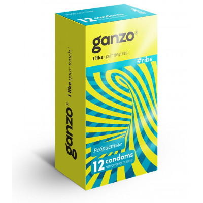 Презервативы с ребристой структурой Ganzo Ribs - 12 шт. Презервативы с ребристой структурой Ganzo Ribs - 12 шт.