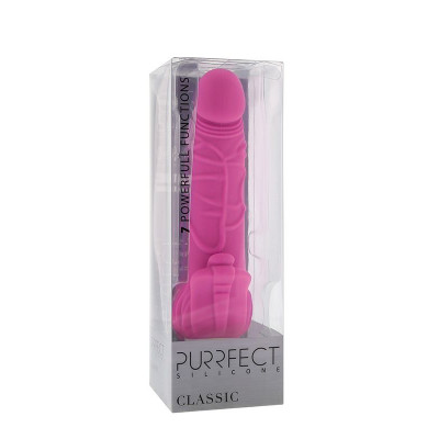 Розовый вибратор с лепестками у основания PURRFECT SILICONE CLASSIC 7INCH PINK - 18 см. Розовый вибратор с лепестками у основания PURRFECT SILICONE CLASSIC 7INCH PINK - 18 см.