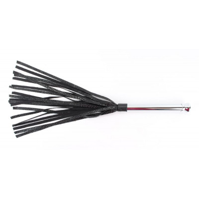 Черная плетка с металлической ручкой - 43 см. Черная плетка с металлической ручкой - 43 см.