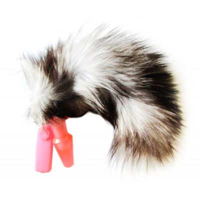 Вибропробка с длинным хвостом Серебристая Лиса - 11 см. Вибропробка с длинным хвостом Серебристая Лиса - 11 см.