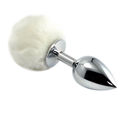 Металлическая пробка с белым хвостом Задорный Кролик - 11 см. Металлическая пробка с белым хвостом Задорный Кролик - 11 см.