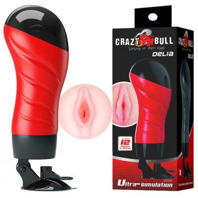 Мастурбатор-вагина Delia с вибрацией и присоской Мастурбатор-вагина Delia с вибрацией и присоской