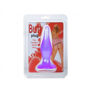 Фиолетовая анальная пробка с утонченным кончиком - 13,8 см.