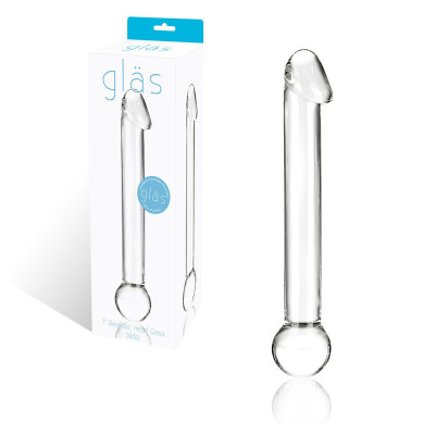 Стеклянный дилдо с реалистичной головкой - 16 см. Стеклянный дилдо с реалистичной головкой - 16 см.