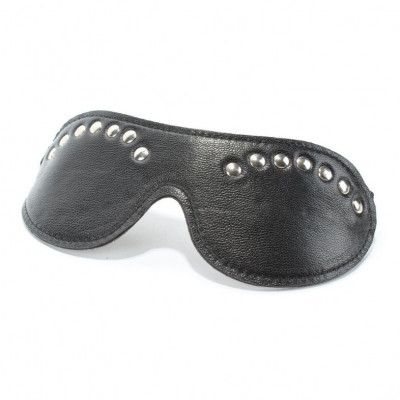 Коричневая кожаная маска с декором Коричневая кожаная маска с декором